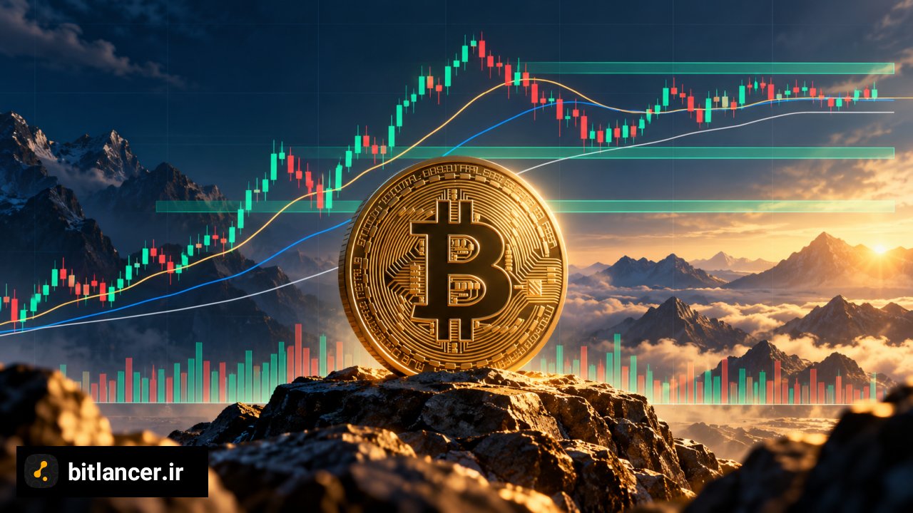 نمودار قیمت بیت کوین با میانگین‌های متحرک و سطوح حمایتی در تاریخ ۲۹ مهر ۱۴۰۵